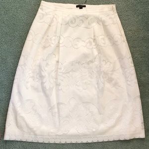 J. Crew winter white lace overlay skirt